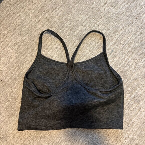 Aerie Hugger Recharge Longline Racerback Sports Bra Charcoal Heather Size Medium - Picture 3 of 4